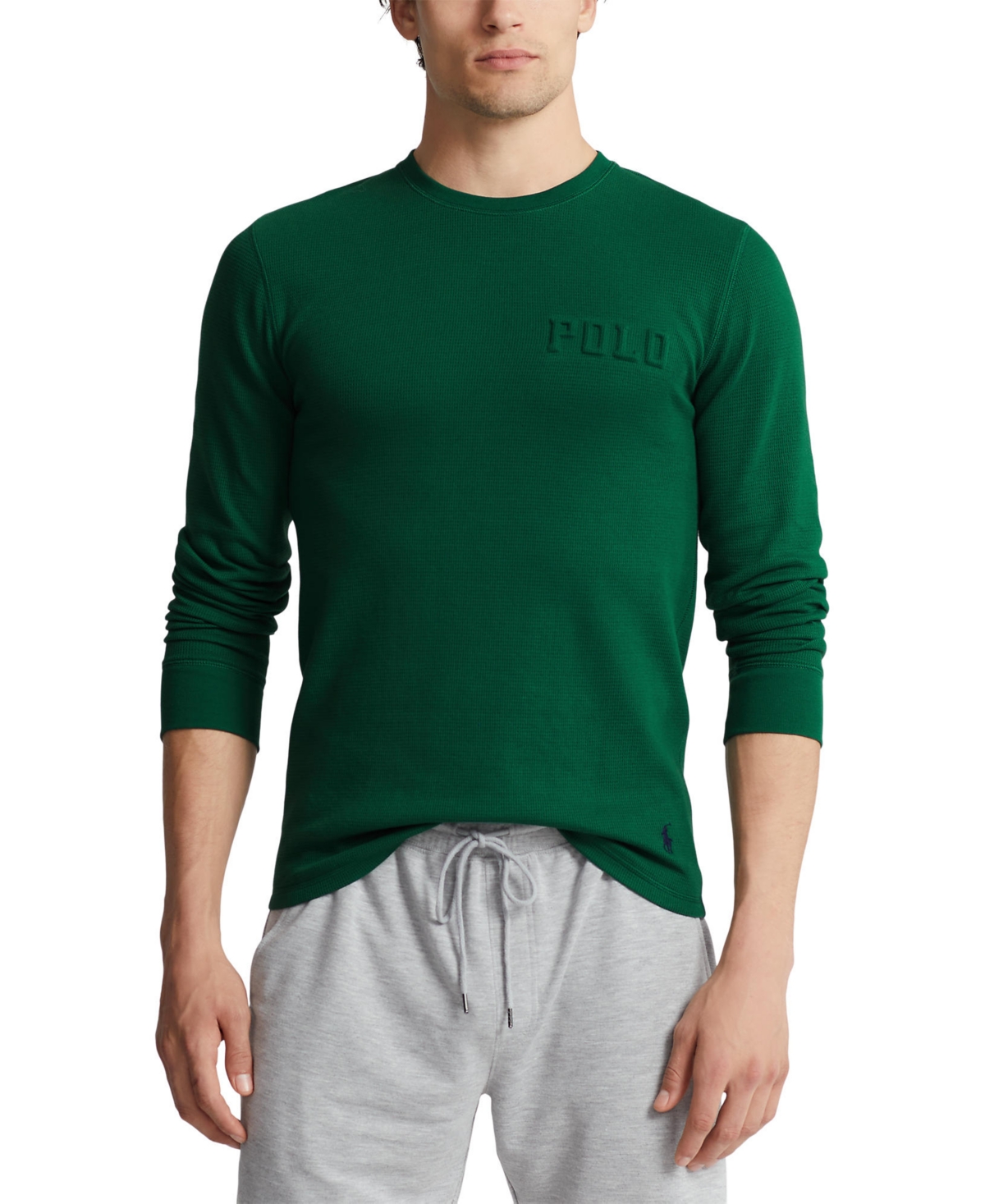 Polo Ralph Lauren Men's Waffle-knit Thermal Sleep Shirt In New Forrest