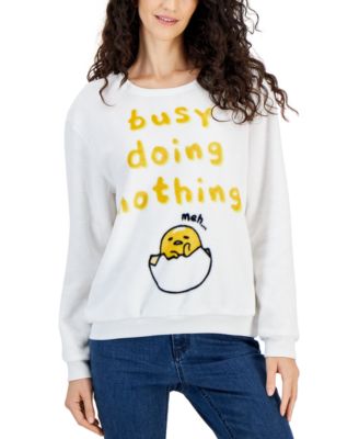 Love Tribe - Juniors' Gudetama Busy Doing Nothing Cozy Sweatshirt