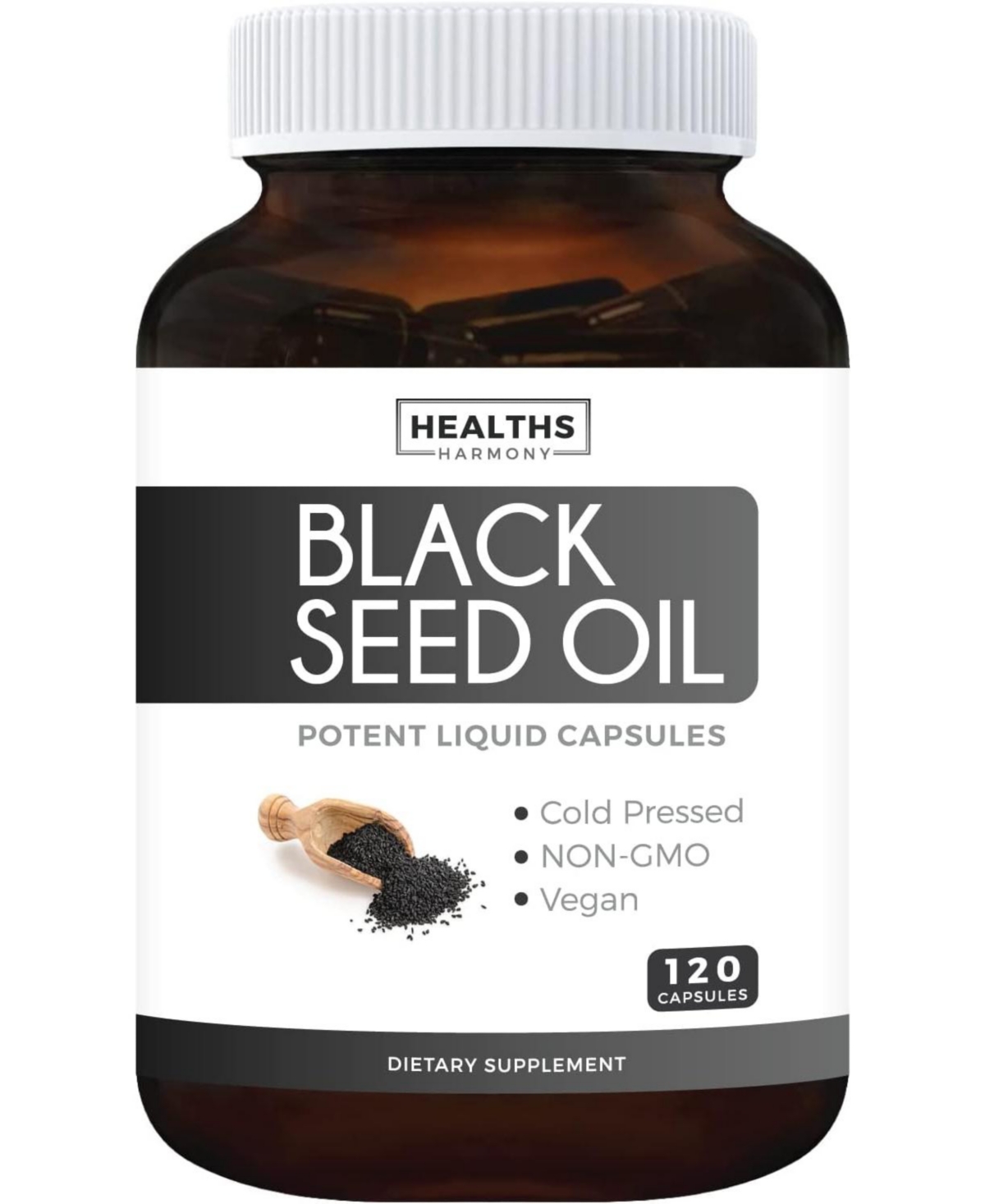 Black Seed Oil - Skin Health non-gmo Premium Cold-Pressed Nigella Sativa Producing Pure Black Cumin Seed Oil with Vitamin E - 500mg Each, 1000mg Per 2
