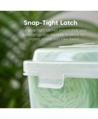 6 Pack 8.5" x 11" Portable Project Case Container with Snap-Tight Latch, Clear