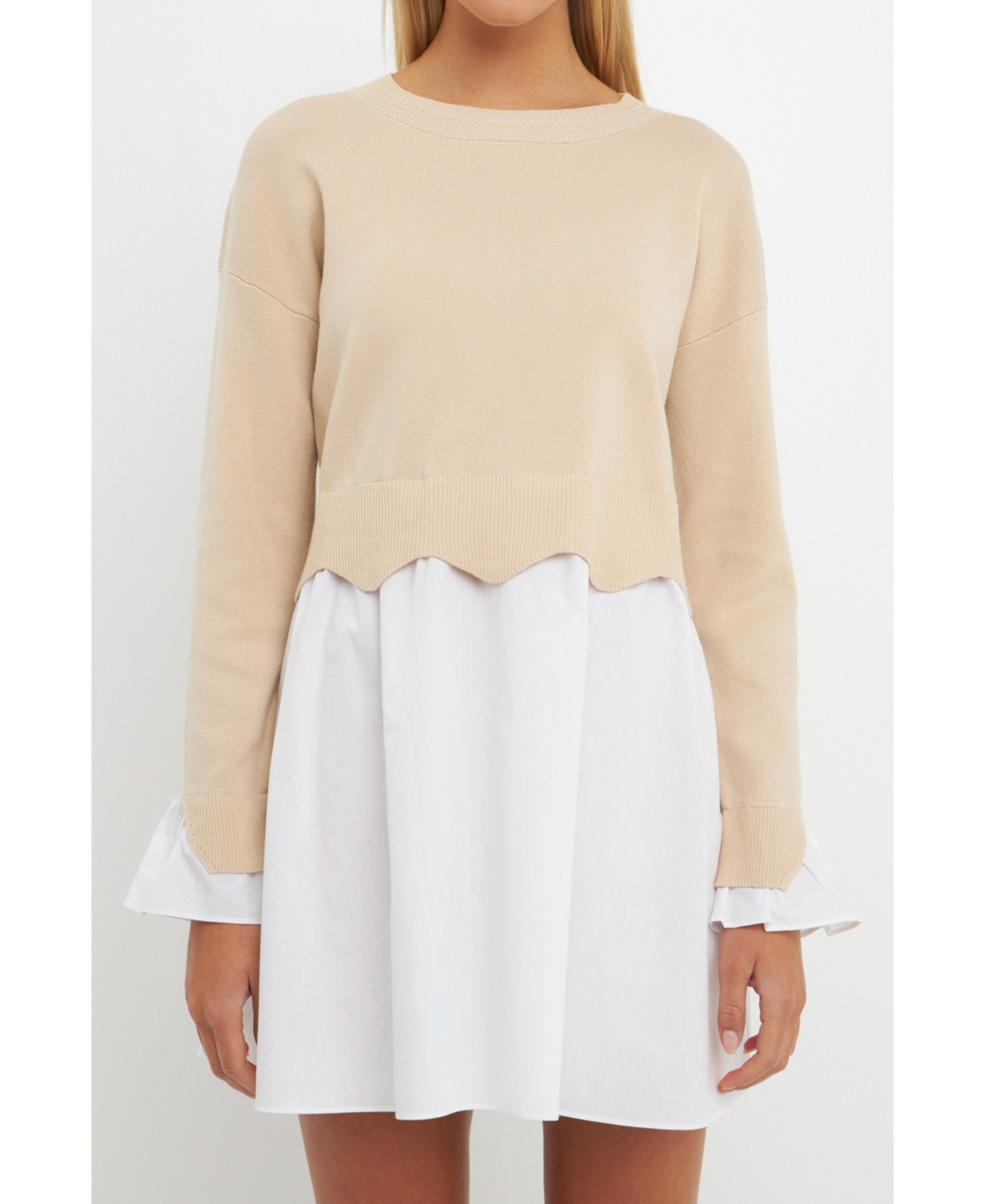 english factory knit combo dress English Factory