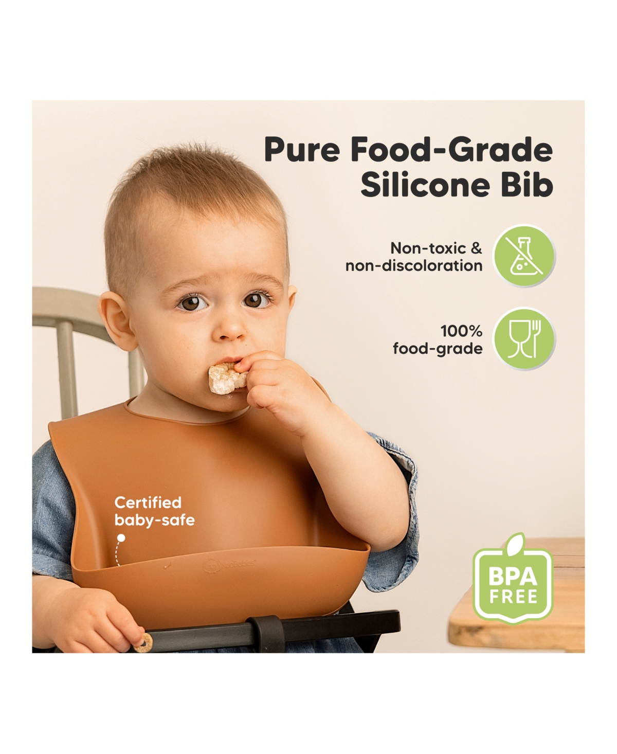 KeaBabies 2-Pack Silicone Bibs For Babies, Food Grade Silicone Baby Bibs for Eating, Feeding, Toddler Bibs, Boys, Girls