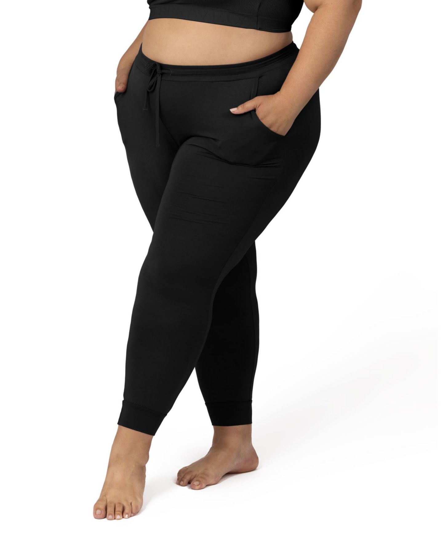 Женские брюки Kindred Bravely Plus Size Everyday Postpartum Lounge Joggers, цвет: Чёрный — фото 3