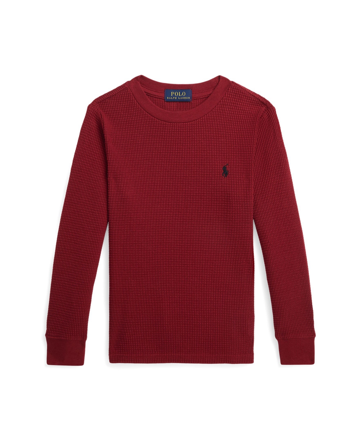 Polo Ralph Lauren Kids' Toddler And Little Boys Waffle-knit Cotton Long-sleeve T-shirt In Holiday Red