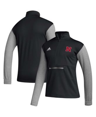 Men's Black Nebraska Huskers Sideline AEROREADY Half-Zip Top