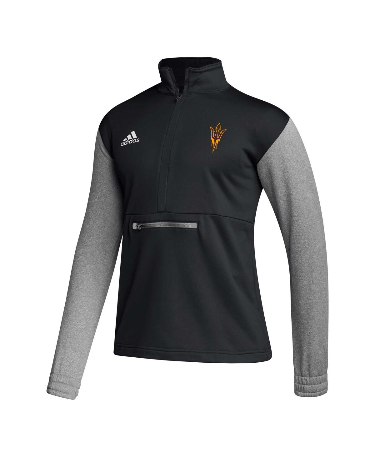 Men's adidasArizona State Sun Devils Sideline Aeroready Half-Zip Top - Black