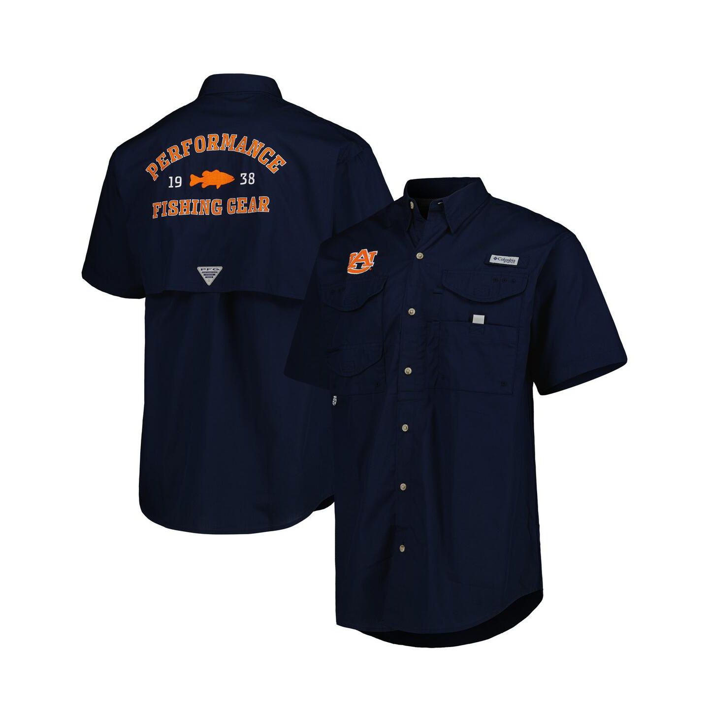 Мужская рубашка Columbia Navy Auburn Tigers Bonehead Button-Up — фото 1