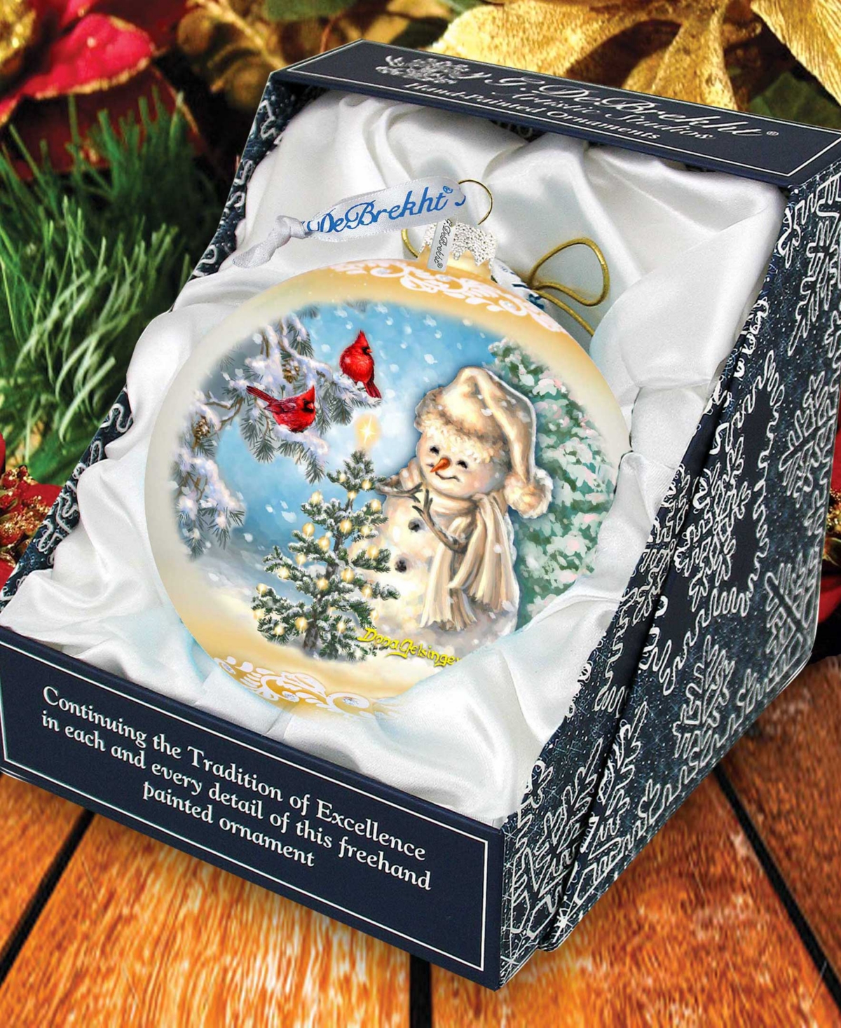 Designocracy Glowing Snowman Large Mercury Glass Collectible Ornaments D. Gelsinger In Multi Color