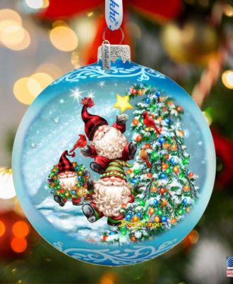 Reaching High Dwarfs Lg Glass Christmas Collectible Ornaments D. Gelsinger