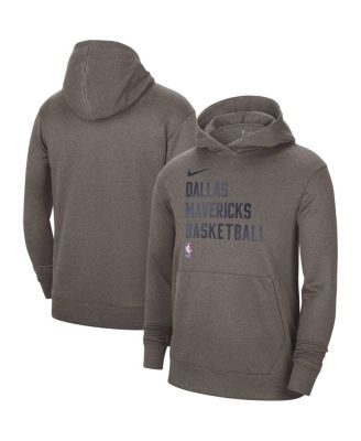 Men's and Women's Olive Gray Dallas Mavericks 2023/24 Performance Spotlight On-Court Practice Pullover Hoodie