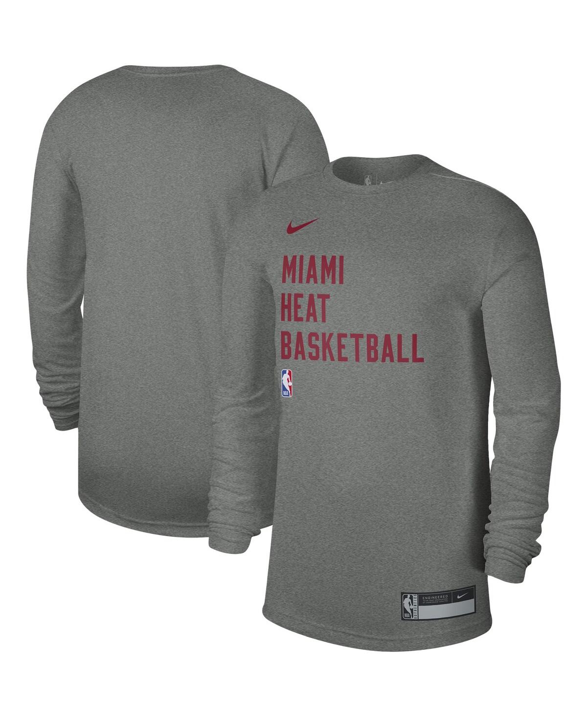 Shop Nike Men's And Women's  Heather Gray Miami Heat 2023/24 Legend On-court Practice Long Sleeve T-shirt