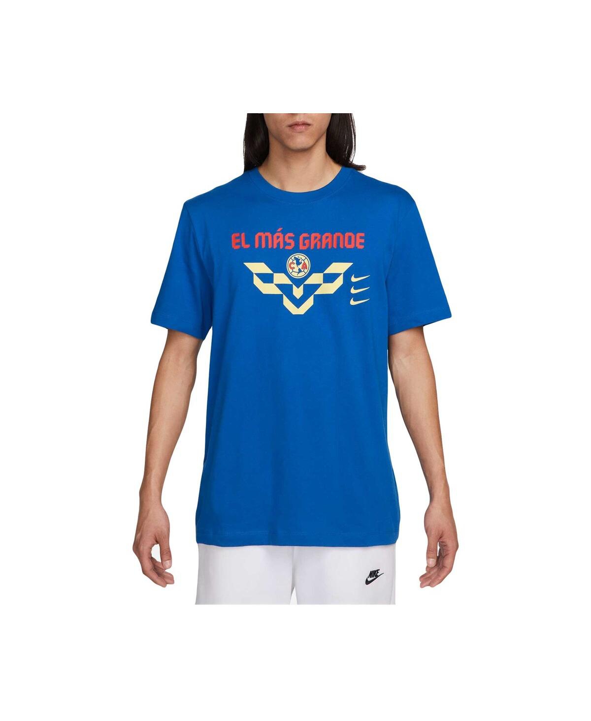 Shop Nike Men's  Blue Club America Verbiage T-shirt