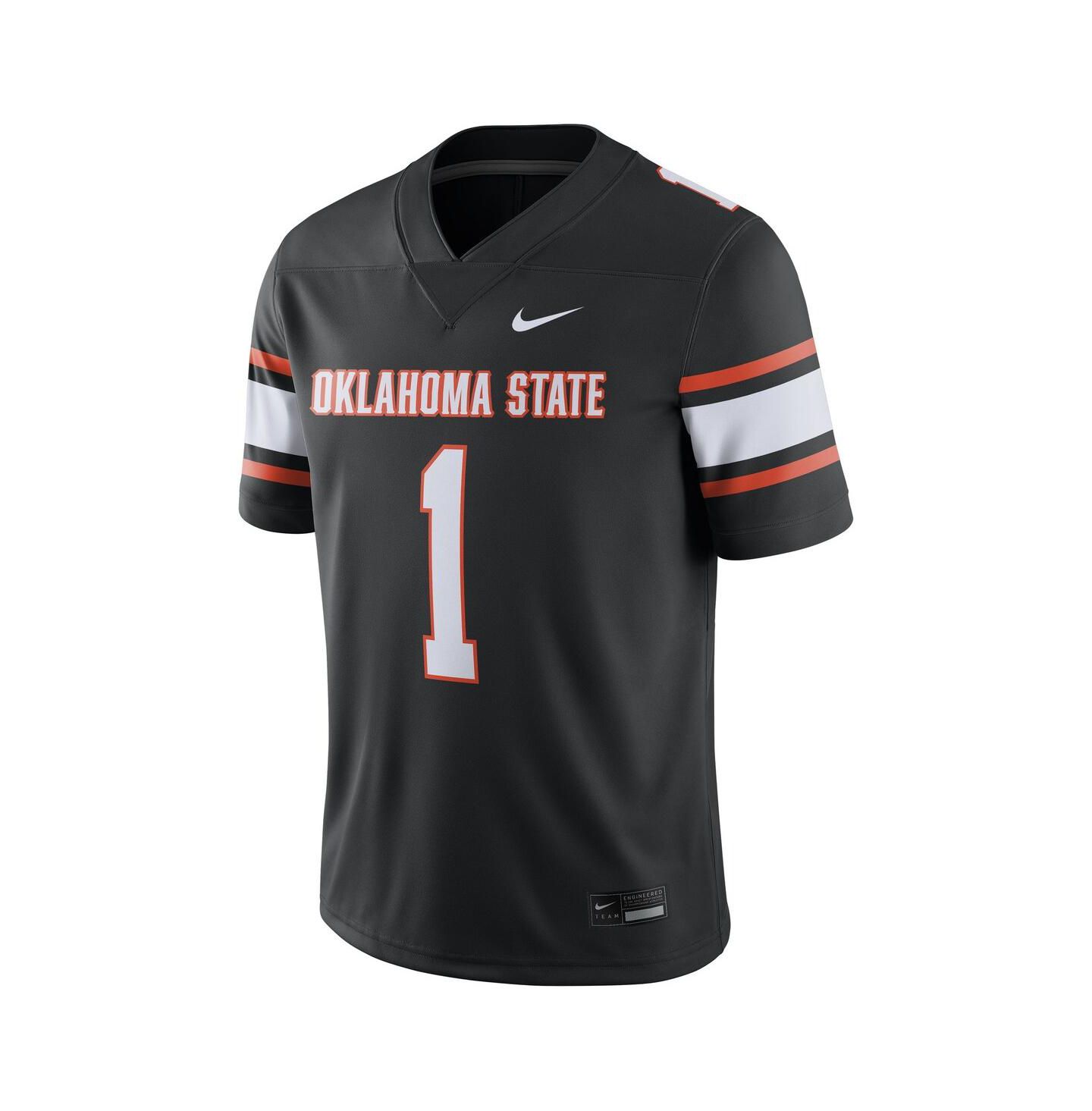 Мужской топ Nike #1 Black Oklahoma State Cowboys Game Jersey — фото 3