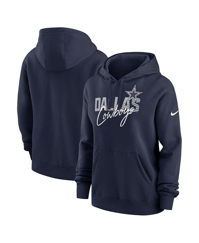 Nike Women's Navy Dallas Cowboys Wordmark Club Fleece Pullover Hoodie ...