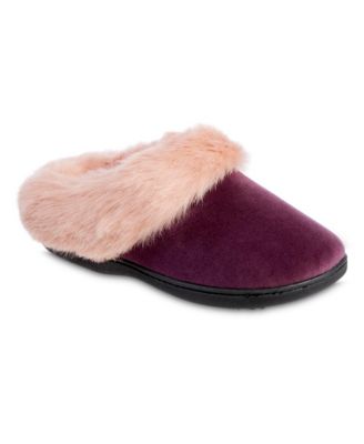 Isotoner Signature Women's Velour Valerie Comfort Hoodback Slippers