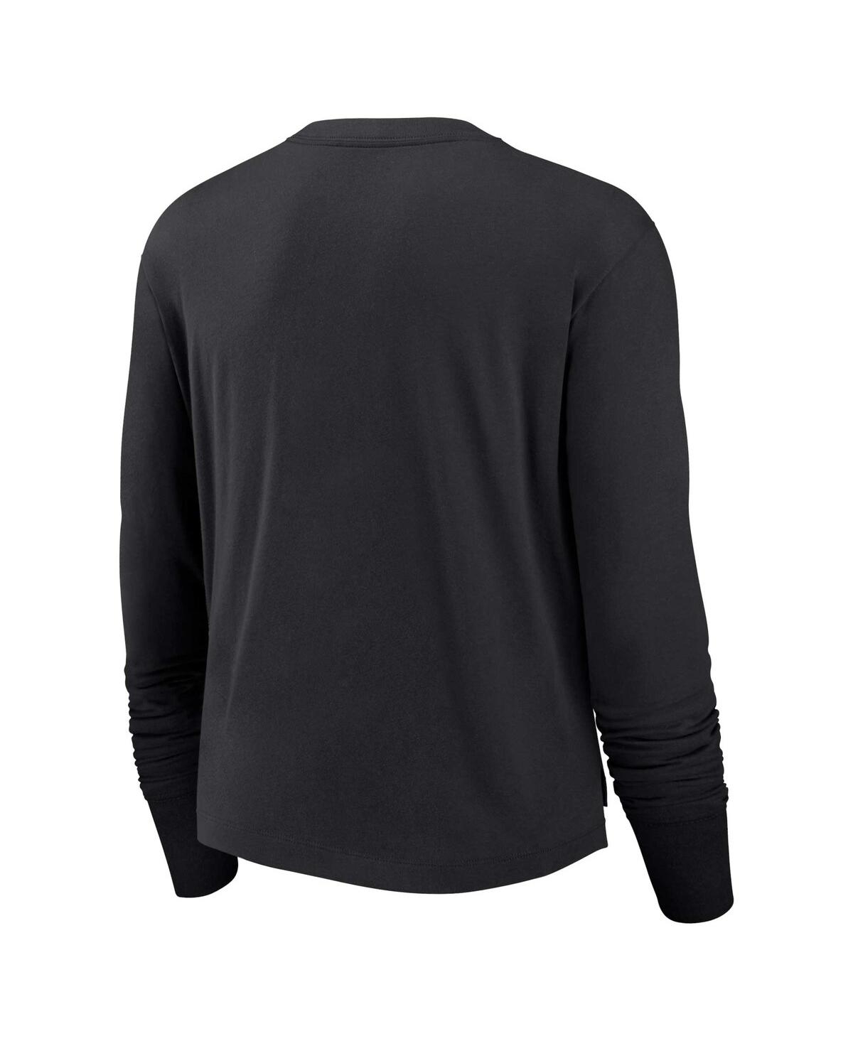 Nike Women's  Black Las Vegas Raiders High Hip Performance Long Sleeve T-shirt In Black