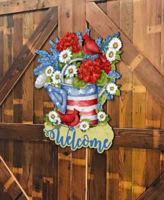Holiday Wooden Door Decor Wall Decor American Watering Can S. Winget