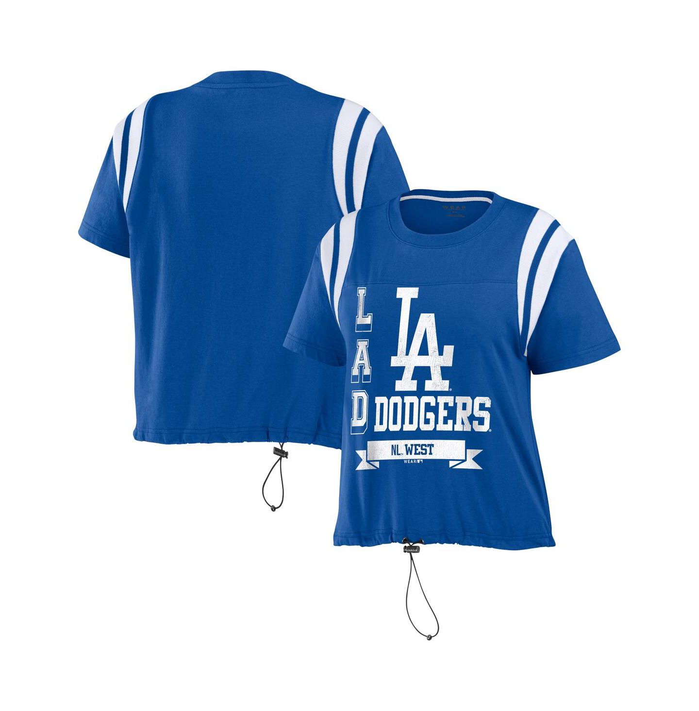 Женская футболка WEAR by Erin Andrews Royal Los Angeles Dodgers Cinched Colorblock — фото 1