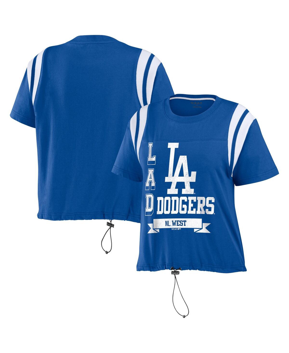 Shop Wear By Erin Andrews Women's  Royal Los Angeles Dodgers Cinched Colorblock T-shirt