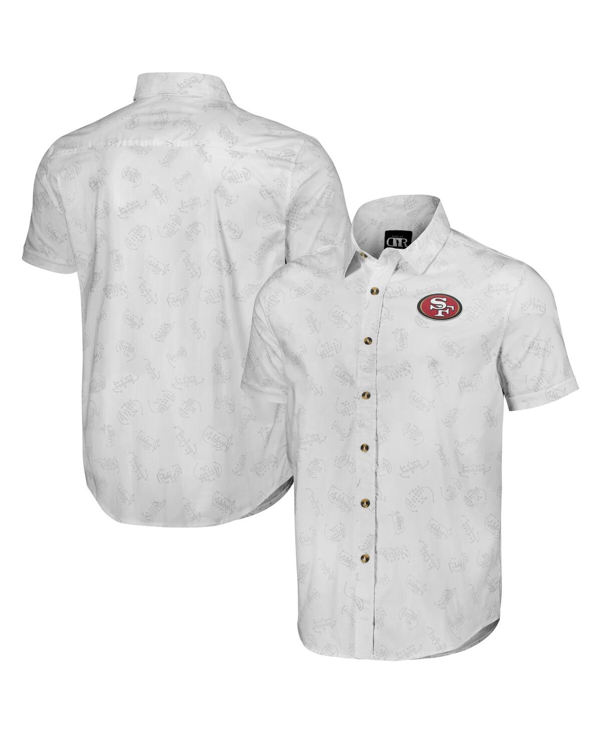 Fanatics Men's Nfl X Darius Rucker Collection By  White San Francisco 49ers Woven Short Sleeve Button