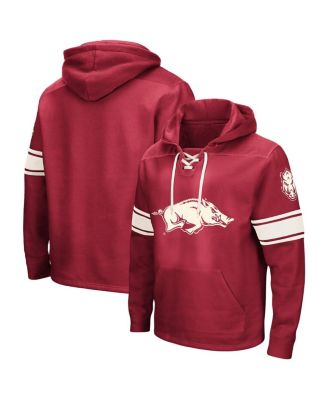 Men's Cardinal Arkansas Razorbacks Big and Tall Hockey Lace-Up Pullover Hoodie
