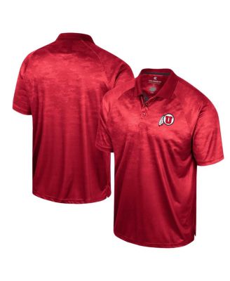 Men's Red Utah Utes Honeycomb Raglan Polo Shirt