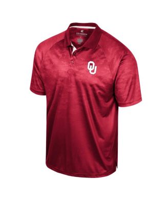 Men's Crimson Oklahoma Sooners Honeycomb Raglan Polo Shirt
