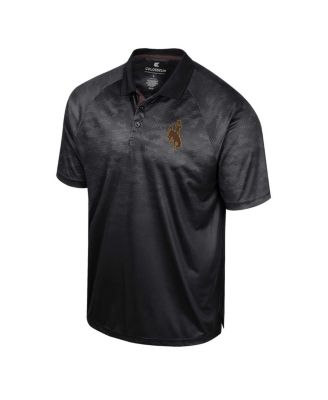 Men's Black Wyoming Cowboys Honeycomb Raglan Polo Shirt