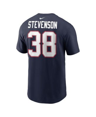Men's Rhamondre Stevenson Navy New England Patriots Player Name and Number T-shirt