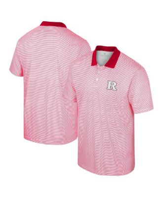 Men's White, Scarlet Rutgers Scarlet Knights Print Stripe Polo Shirt