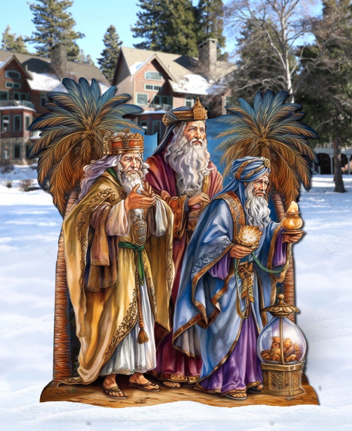 Three Wise Men 32" Outdoor Christmas Yard Decor G. DeBrekht - Multi Color