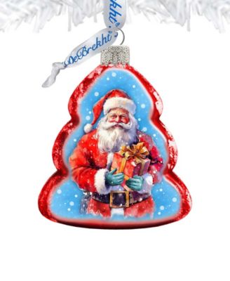 Santa's Gift Keepsake Holiday Mercury Glass Ornaments G. DeBrekht