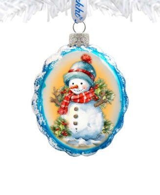 Snowman's Gift Keepsake Mercury Christmas Glass Ornaments G. DeBrekht