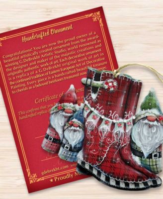 Hello Christmas Boots Christmas Wooden Ornaments Holiday Decor J. Mills-Price