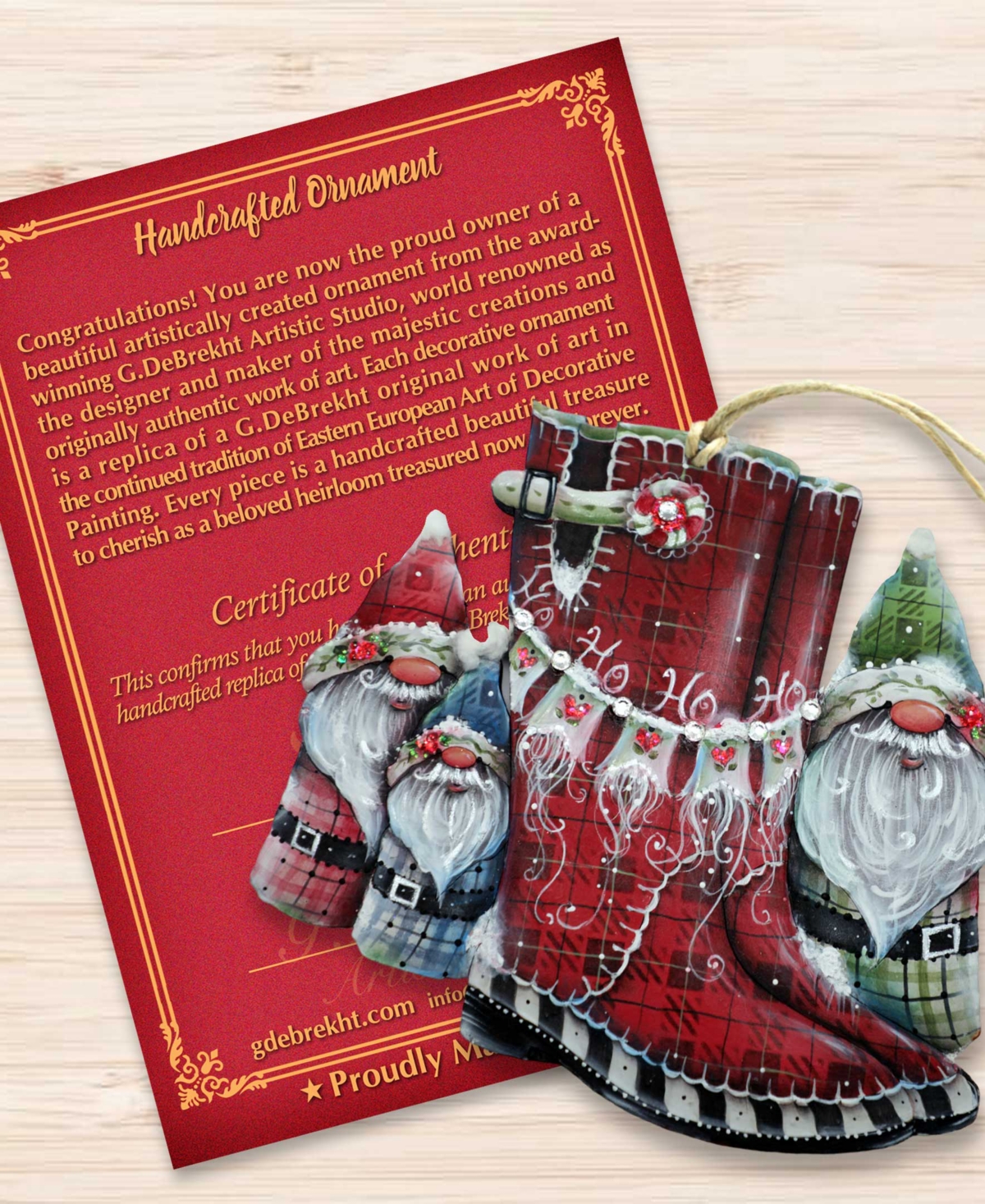 Designocracy Hello Christmas Boots Christmas Wooden Ornaments Holiday Decor J. Mills-price In Multi Color