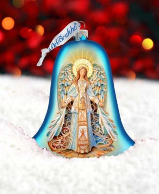 Light-Bearing Angel Bell Christmas Mercury Glass Ornaments G. DeBrekht