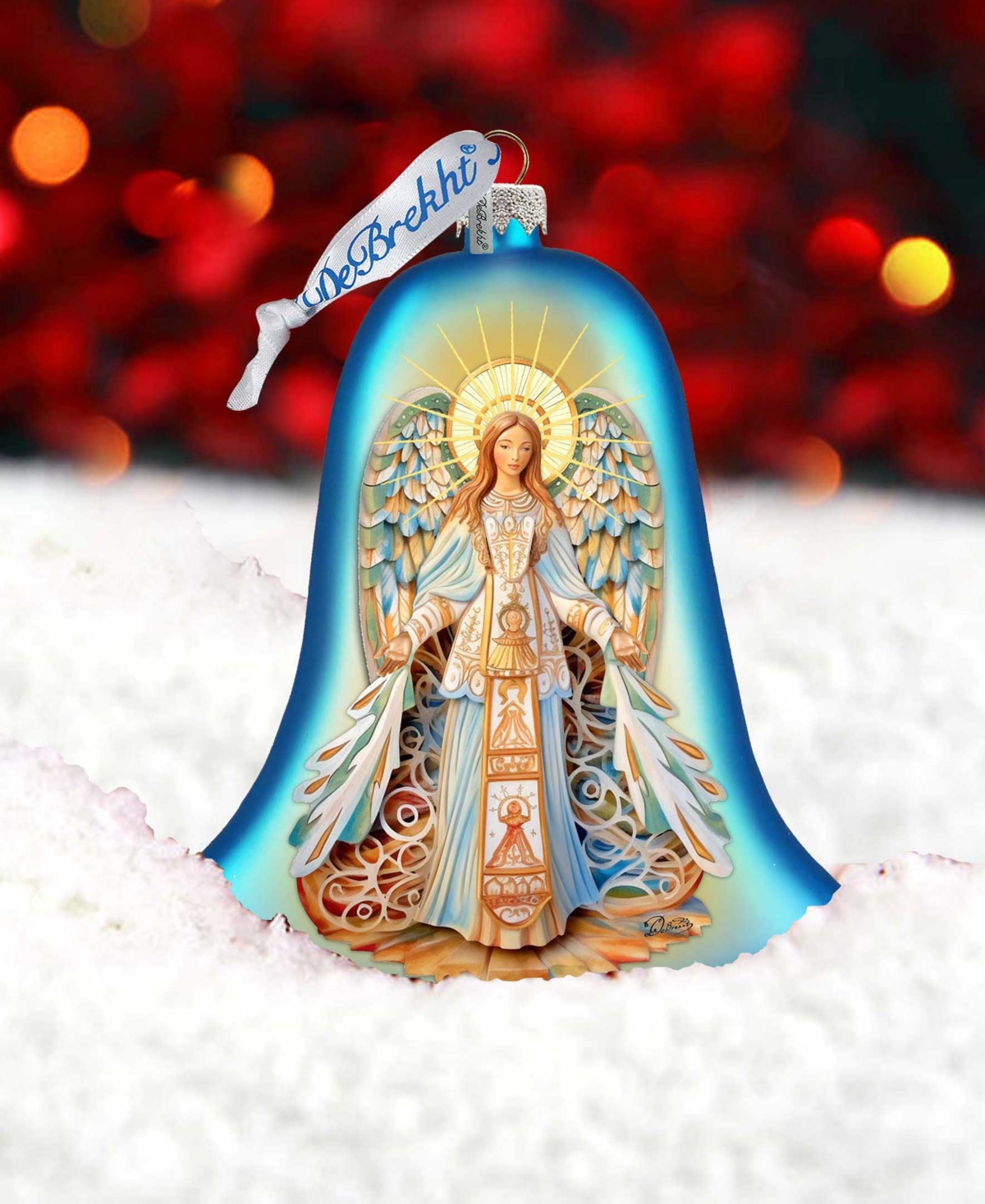 Shop Designocracy Light-bearing Angel Bell Christmas Mercury Glass Ornaments G. Debrekht In Multi Color