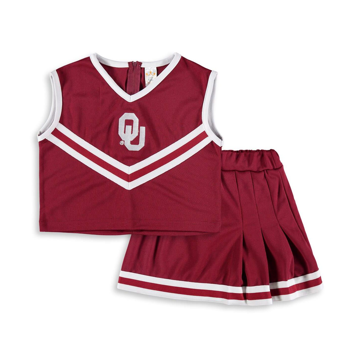 Комплекты Little King Apparel Crimson Oklahoma Sooners Two-Piece Cheer Set для девочек — фото 1