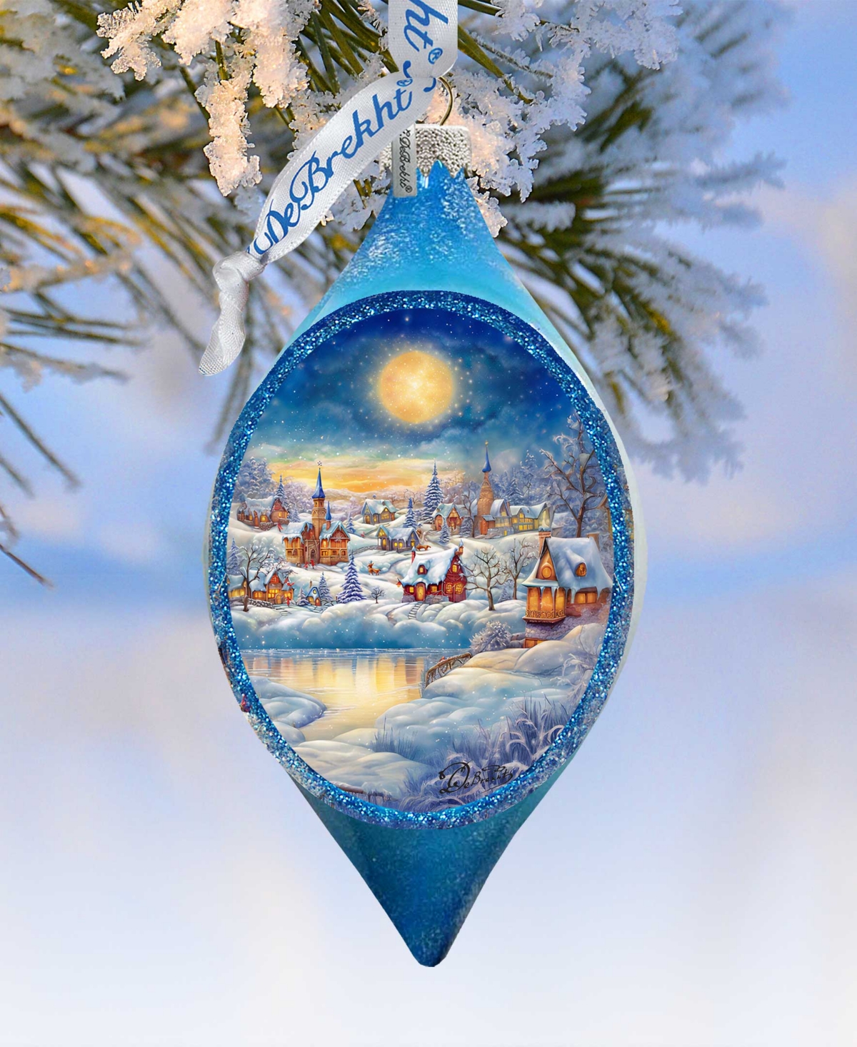 Designocracy Magic Christmas Night Drop Christmas Mercury Glass Ornaments G. Debrekht In Multi Color