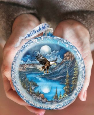 Flying Eagle Mercury Glass Christmas Ornaments G. DeBrekht