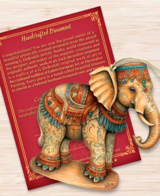 Carousel Elephant Christmas Wooden Ornaments Holiday Decor G. DeBrekht