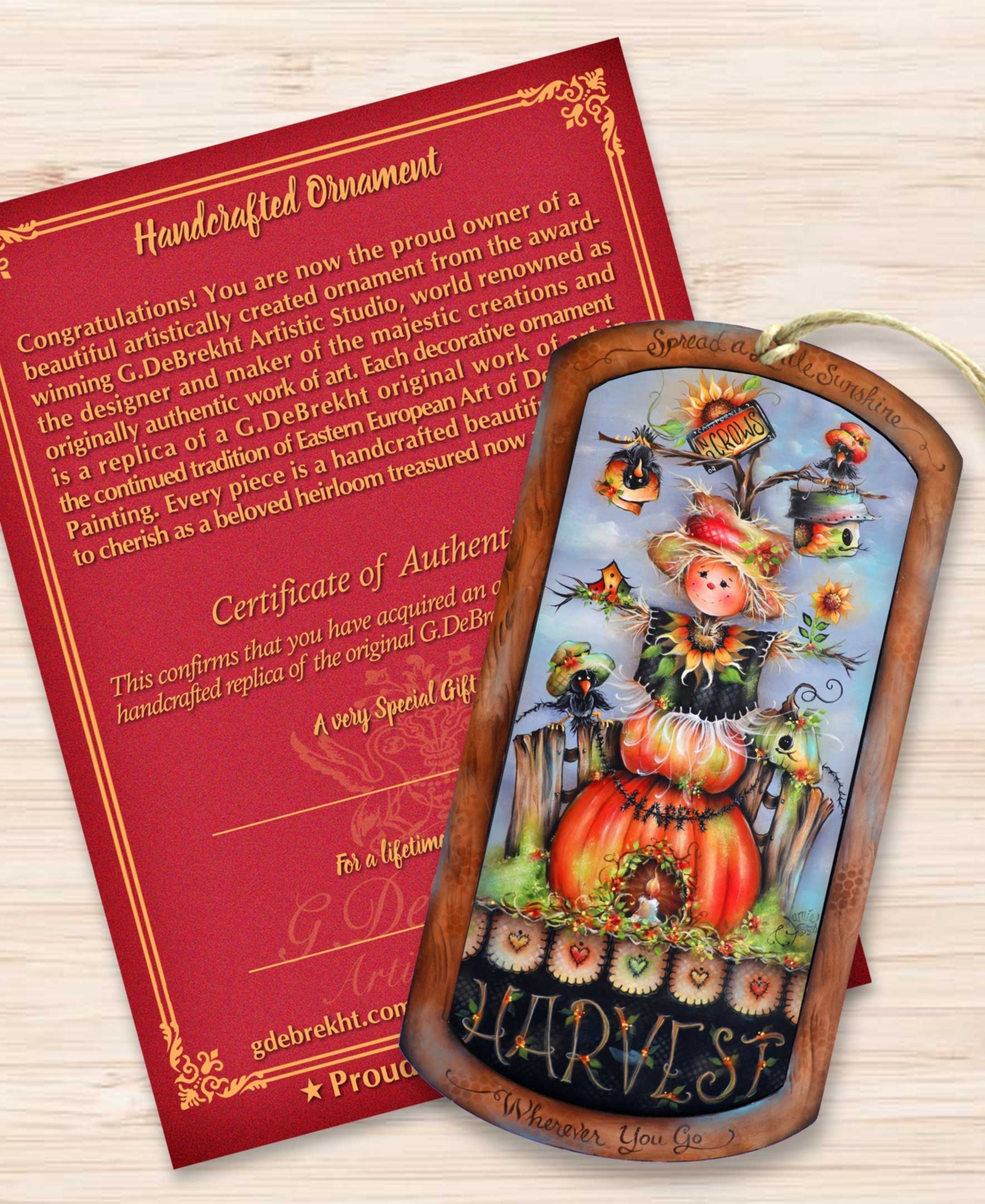 Designocracy Holiday Wooden Ornaments Harvest Pumpkin Scarecrow Home Decor J. Mills-price In Multi Color