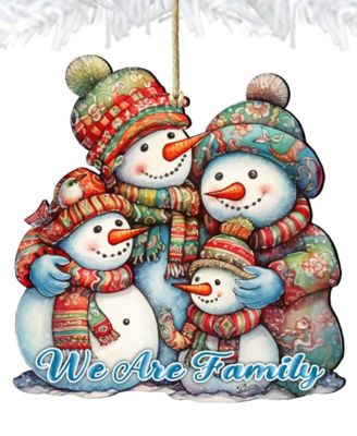 Snowmen Family Christmas Wooden Ornaments Holiday Decor G. DeBrekht