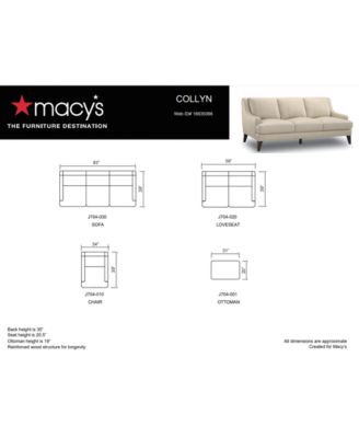Macy's Closeout Collyn Modern Leather Sofa Collection Created For Macys In Brown