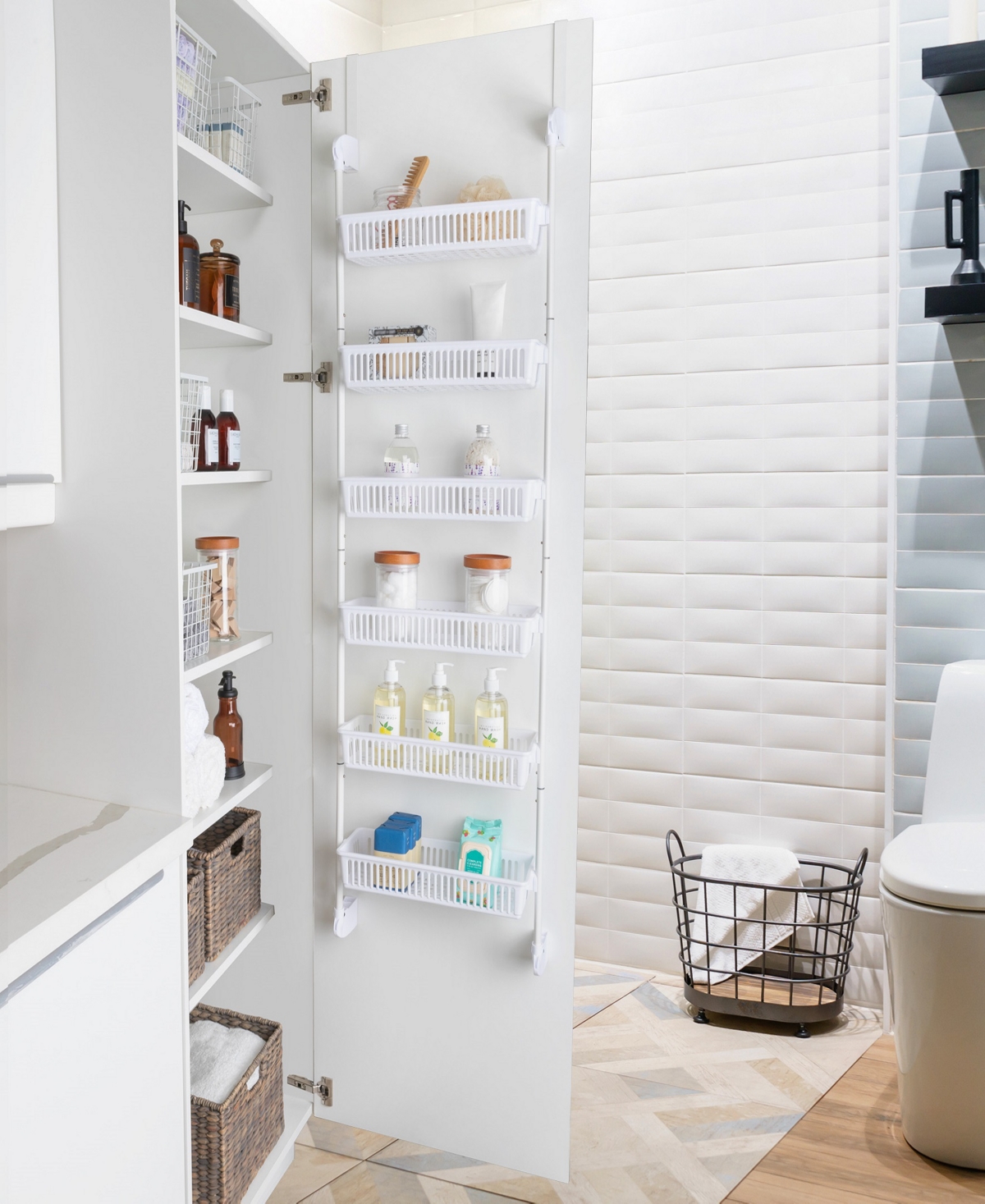 Shop Smart Design 6-tier Over The Door Pantry Organizer With 6 Full Baskets In White