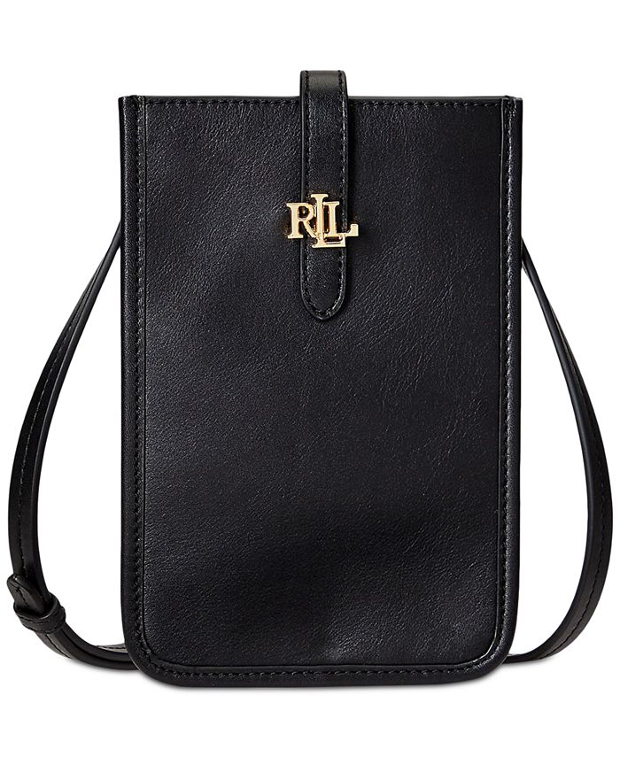 Lauren Ralph Lauren Leather Phone Crossbody Bag - Macy's