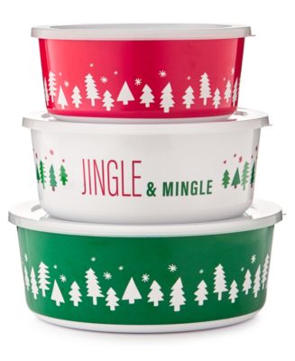 Martha Stewart Collection Holiday 3-Pc. Nesting Food Storage Containers,  Created for Macy's - Macy's