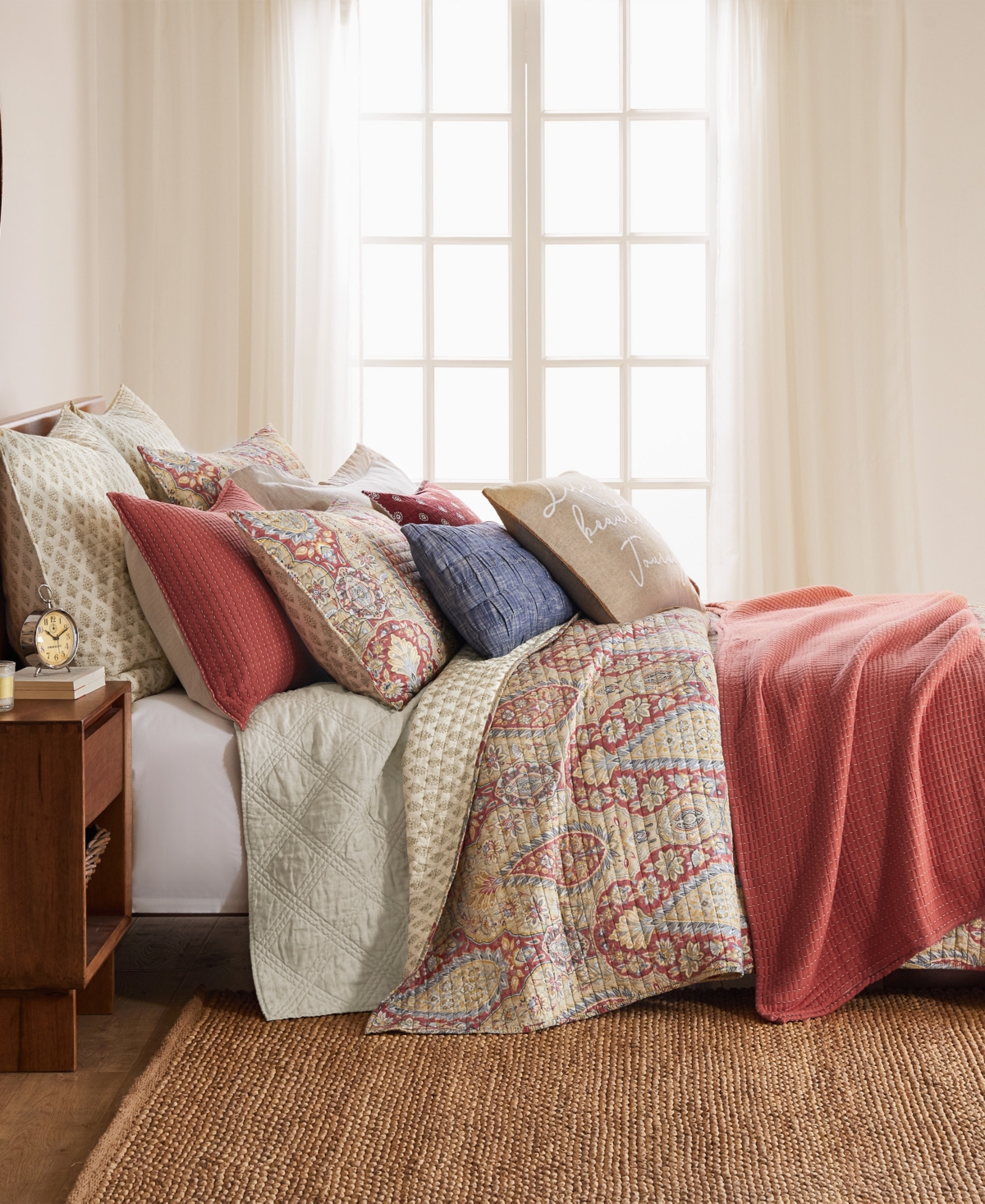 Shop Levtex Emel Reversible 3-pc. Quilt Set, King/california King In Red