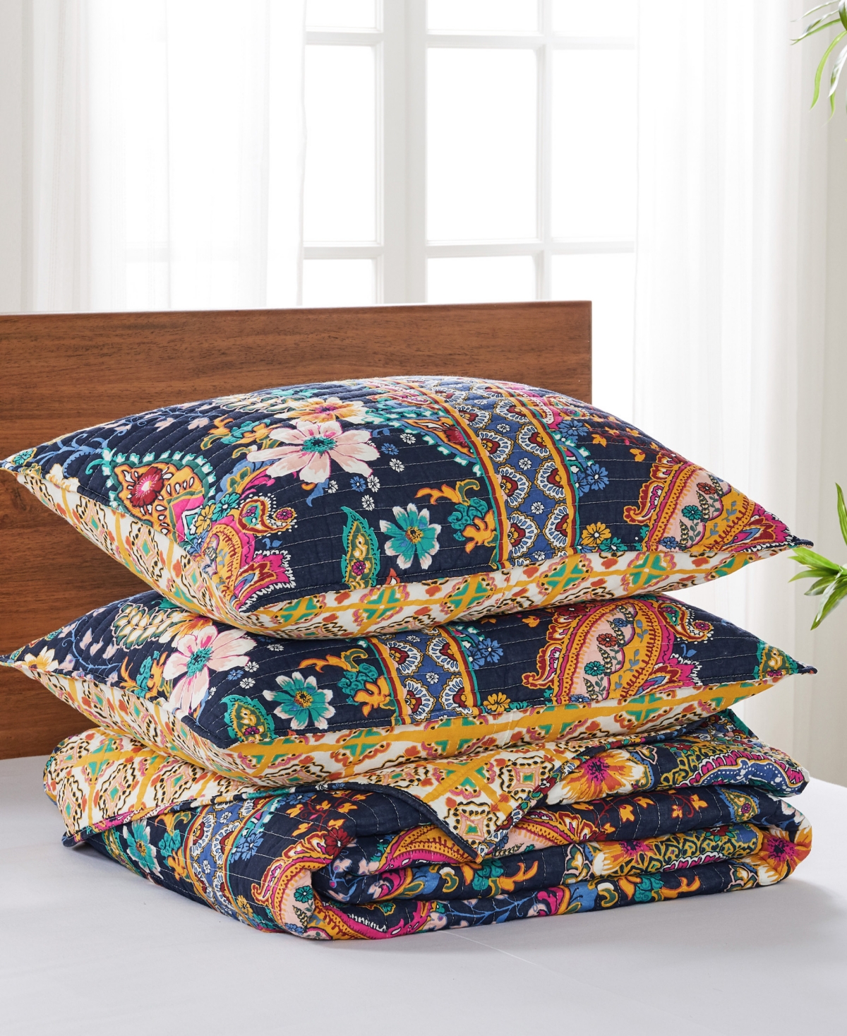 Shop Levtex Bertelli Paisley Reversible 3-pc. Quilt Set, Full/queen In Navy