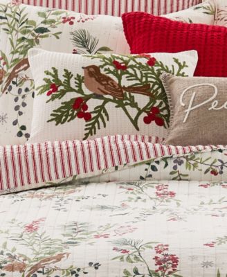 Winterberry Forest Embroidered Decorative Pillow, 14" x 18"